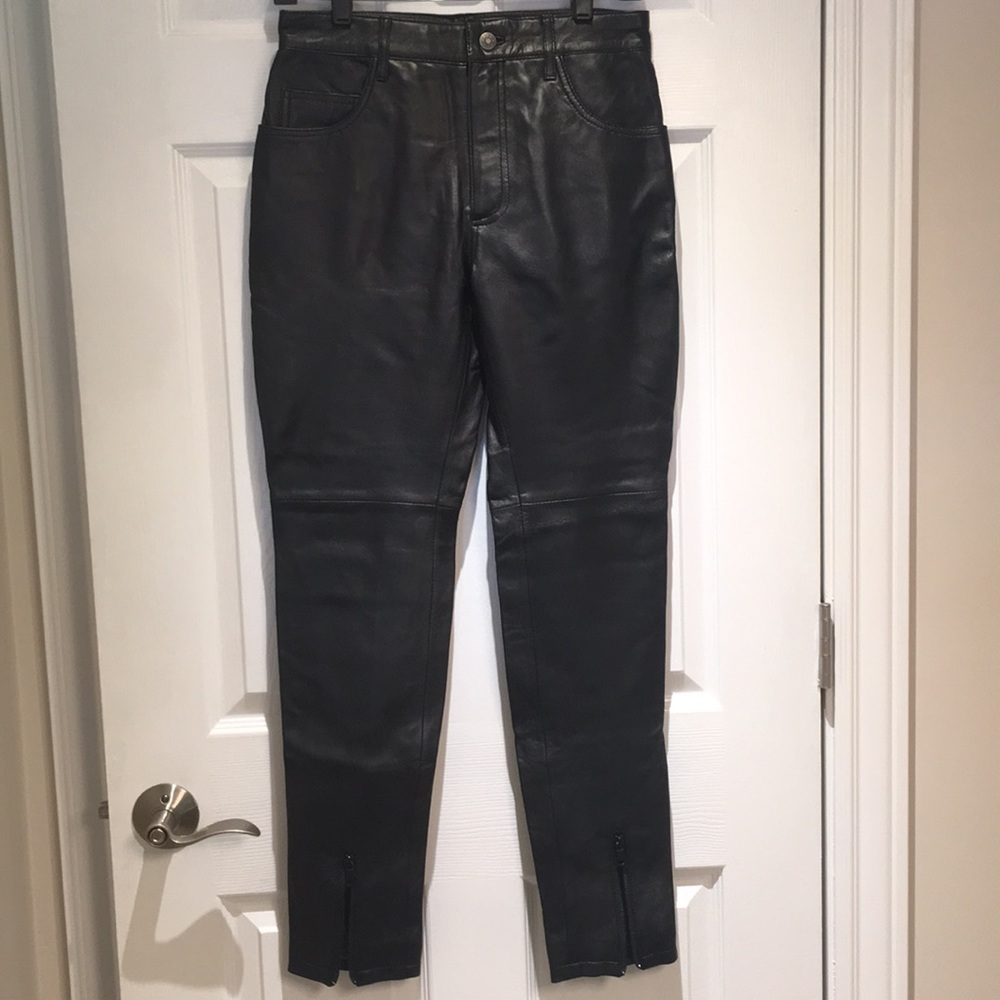 Black leather pants